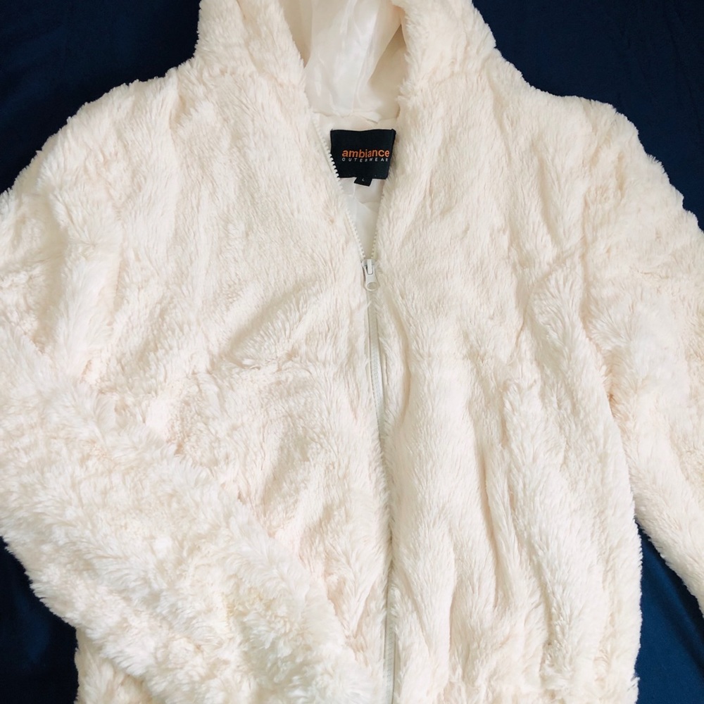 White Teddy Bear Zip Hoodie
